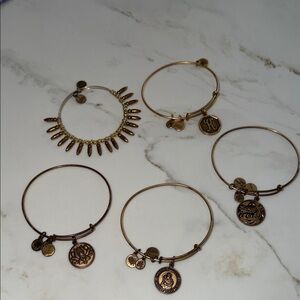 Alex and Ani Gold Charm Bracelet Set